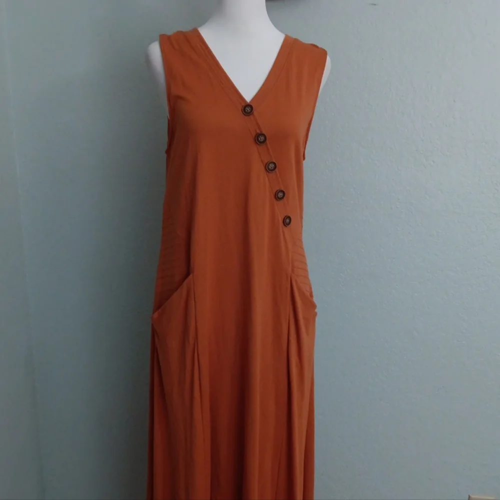 Soft Surroundings rust maxi dress sz M - Picture 1 of 7